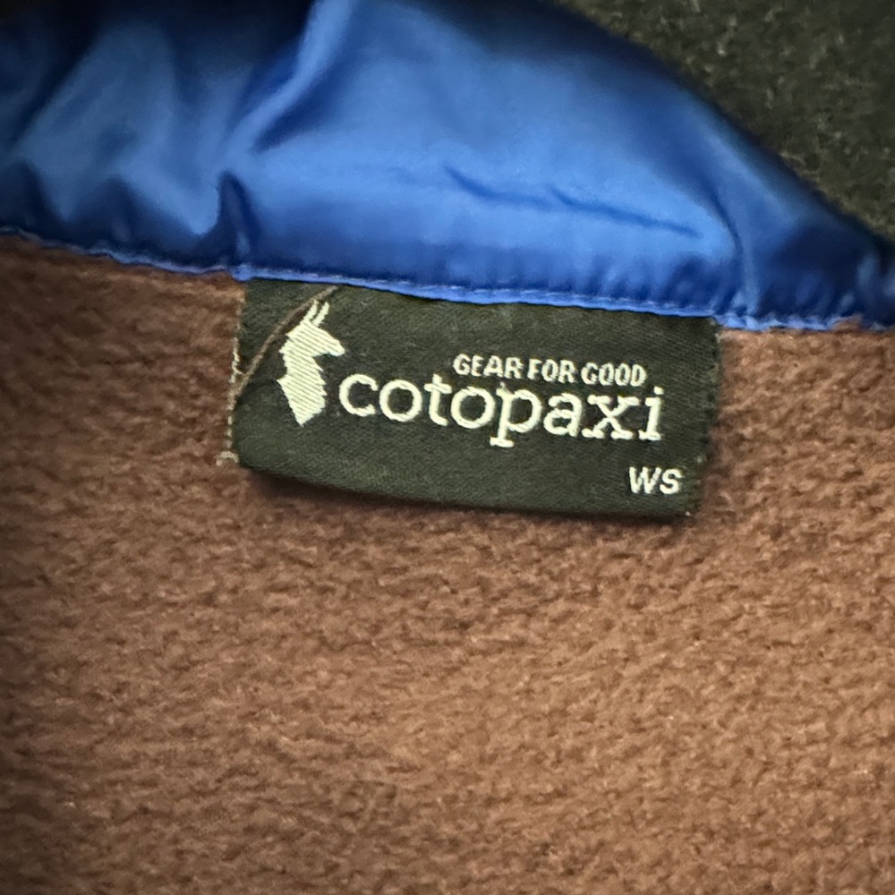 Cotopaxi Multicolor Ski Jacket with Blue, Orange, and Gray Stripes - Picture 4 of 6